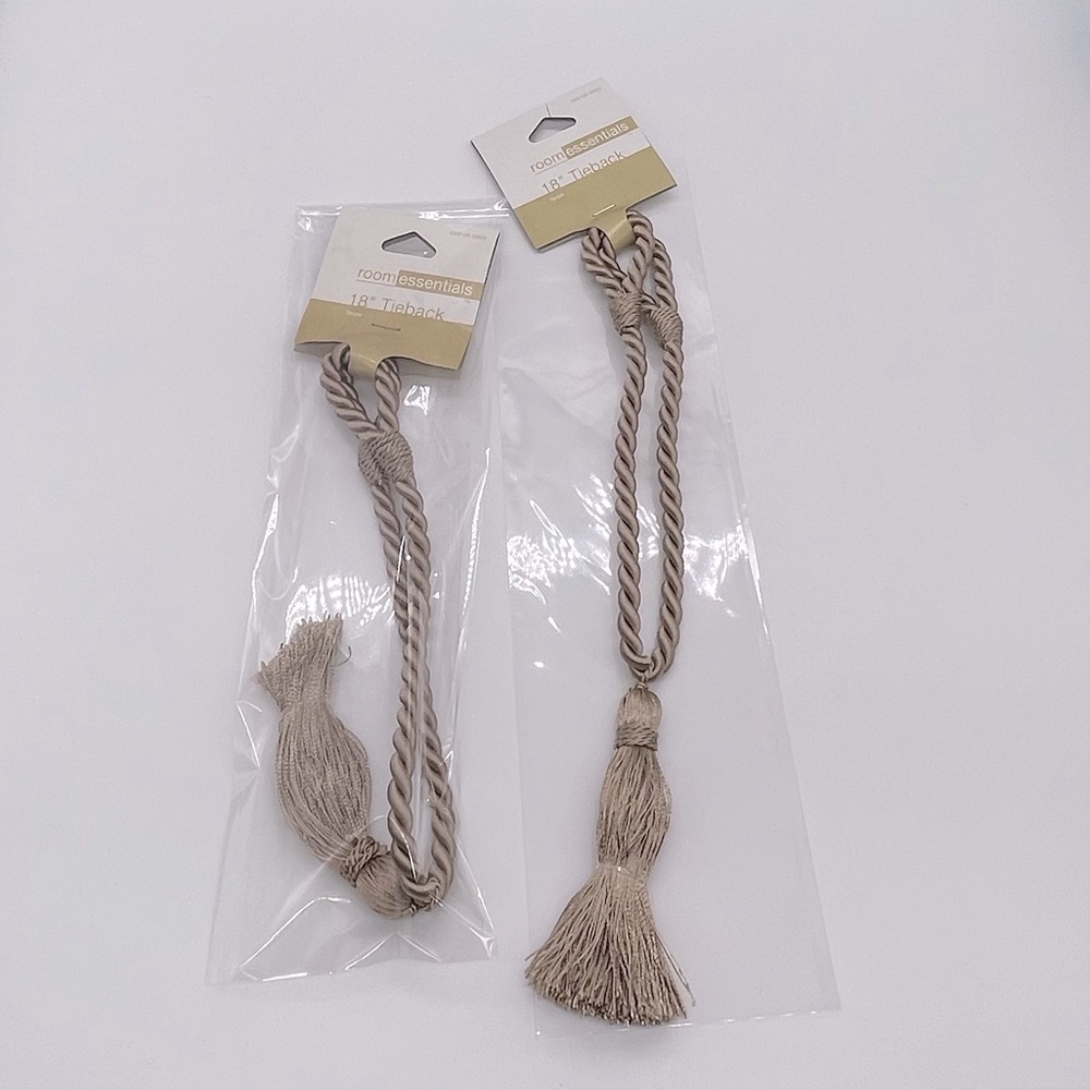 Room Essentials Champagne gold  18" Curtain Tassel Tieback